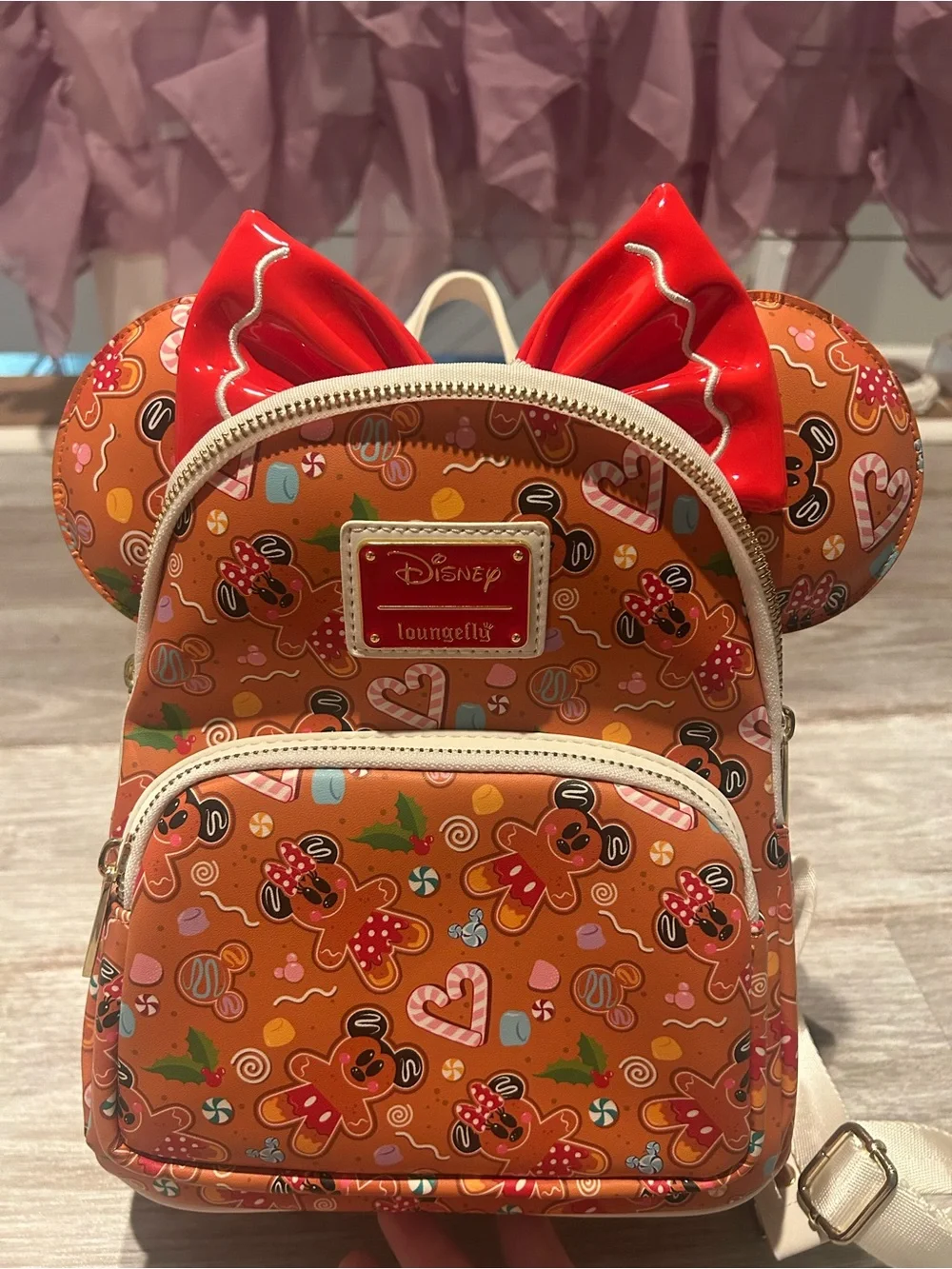 Loungefly Disney Gingerbread Minnie Mouse Mini Backpack and Ears